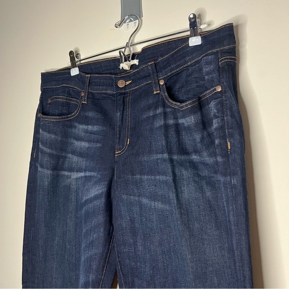 EILEEN FISHER Organic Soft Cotton Step Hem Dark Wash Skinny Jeans - Picture 4 of 9